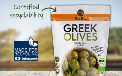 Oliven-Snackpaket aus Monomaterial